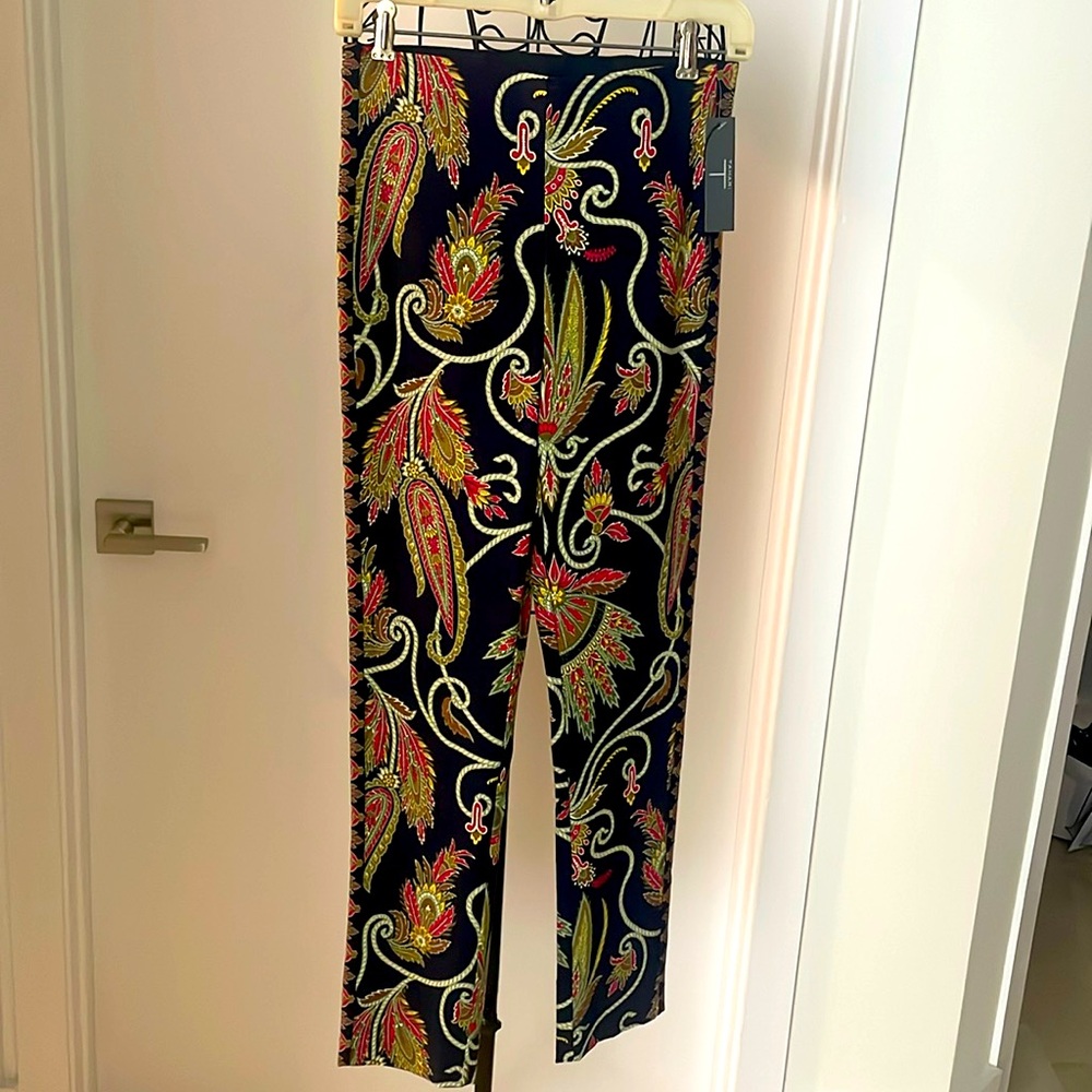 NWT ELIE TAHARI NAVY HI RISE SKINNY LONG PANT